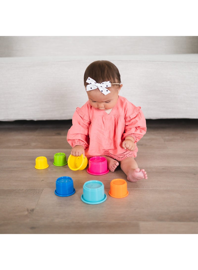 Halamodo 8Pcs Round Stack and Count Stacking Cups Set | Colorful Baby Early Learning Bath Toy Stackable Cups | Number Recognition Stacking Cups | Kids Stacking Tower | Colorful Educational Bath Toys | For Indoor, Beach, Bathroom, Etc - Image 3